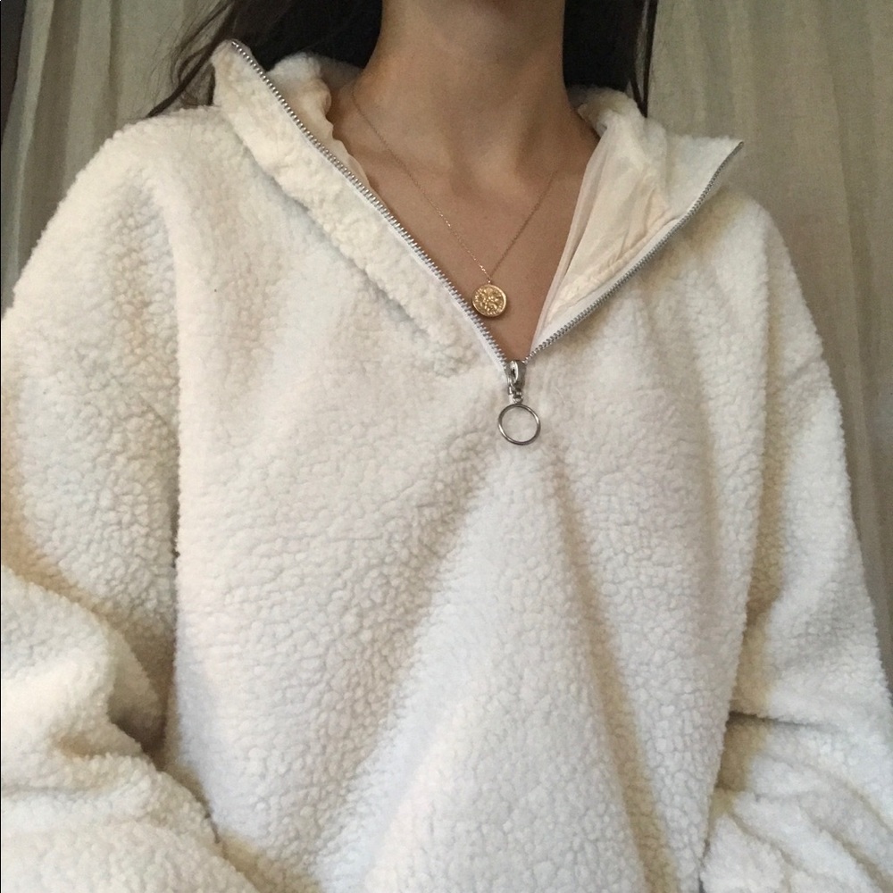 Forever 21 white teddy jacket